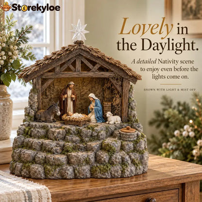 😍Bethlehem Glow – Lighted Nativity Mist Diffuser💧
