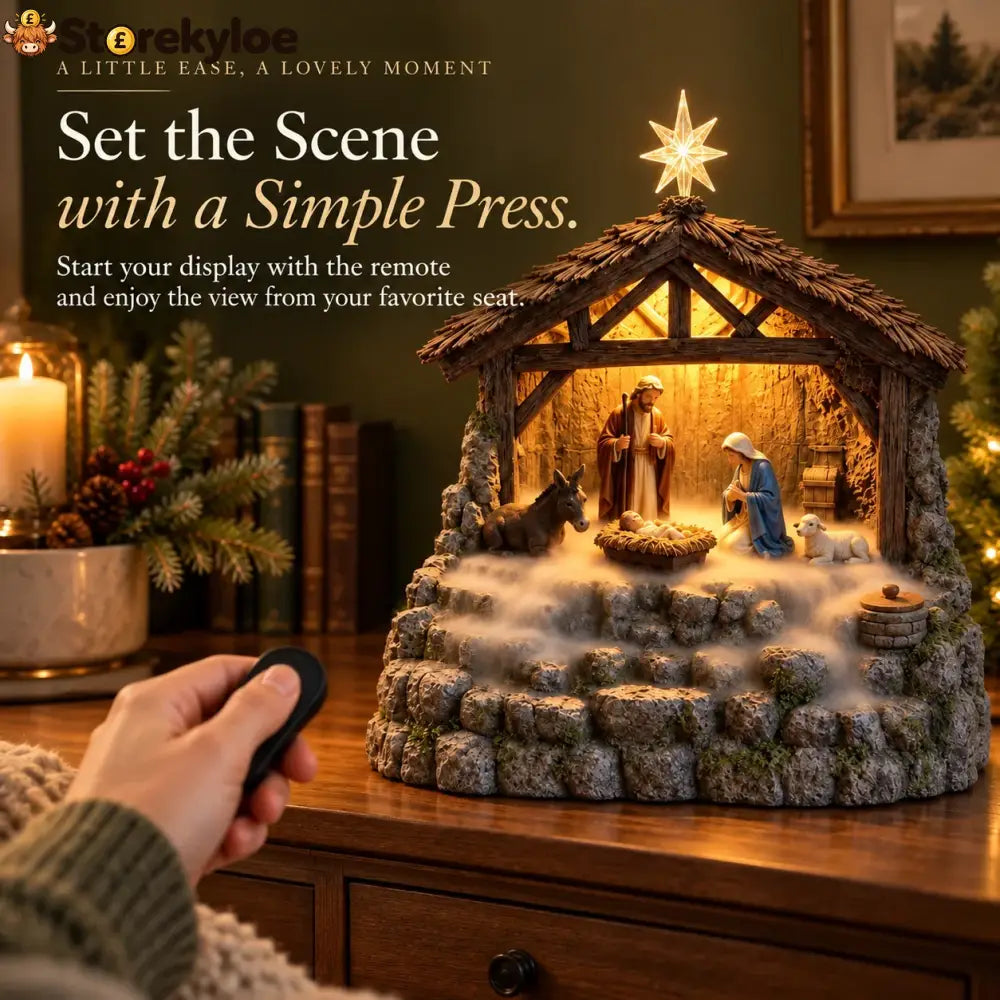 😍Bethlehem Glow – Lighted Nativity Mist Diffuser💧