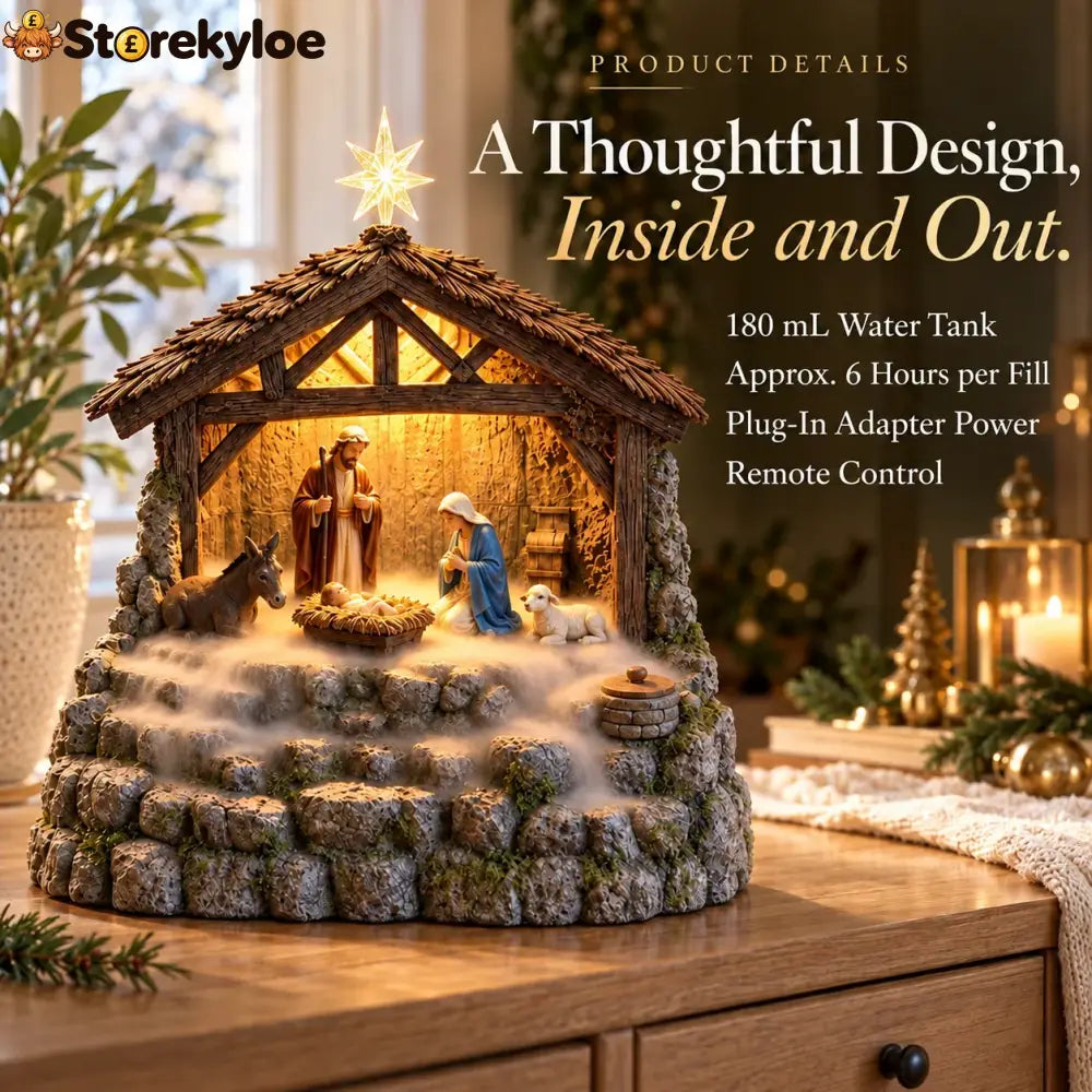 😍Bethlehem Glow – Lighted Nativity Mist Diffuser💧