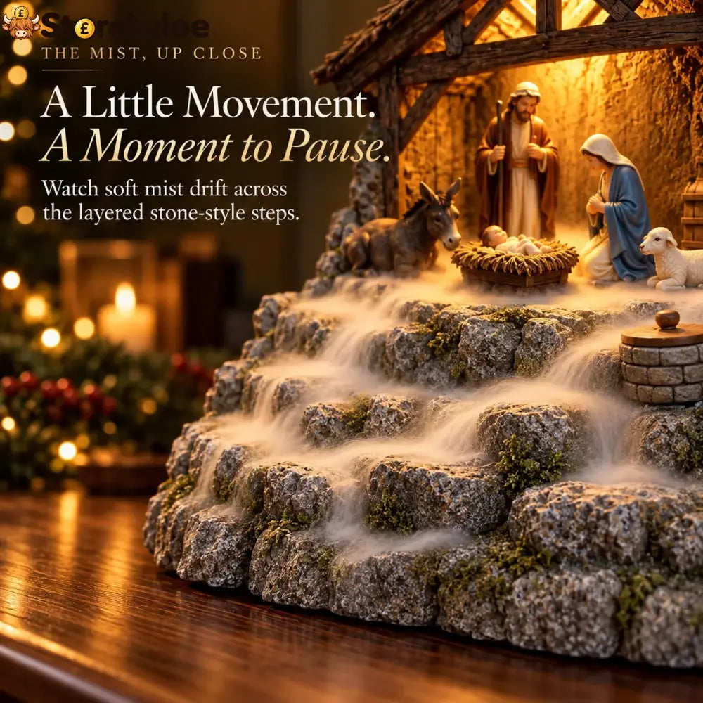 😍Bethlehem Glow – Lighted Nativity Mist Diffuser💧