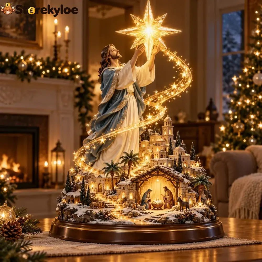 ⭐✨ Bethlehem Star Of Hope™ – Jesus Holding The Guiding Star Illuminated Christmas Nativity Scene - ⭐ Guiding Star Jesus