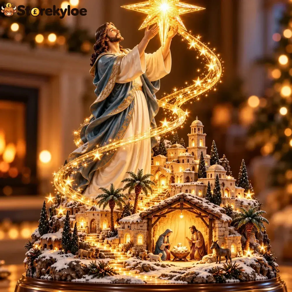 ⭐✨ Bethlehem Star Of Hope™ – Jesus Holding The Guiding Star Illuminated Christmas Nativity Scene