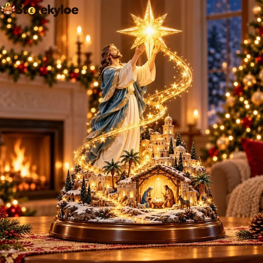 ⭐✨ Bethlehem Star Of Hope™ – Jesus Holding The Guiding Star Illuminated Christmas Nativity Scene