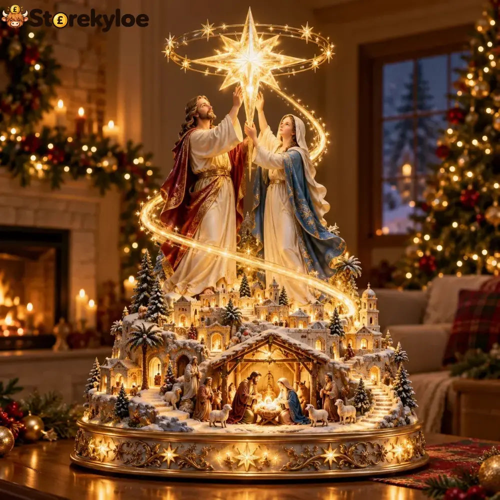 ⭐✨ Bethlehem Star Of Hope™ – Jesus Holding The Guiding Star Illuminated Christmas Nativity Scene - ⭐ Star of Grace