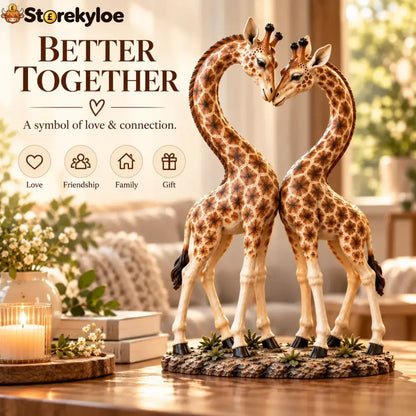 💕🎁better Together – Giraffe Heart Sculpture 🦒♡🦒