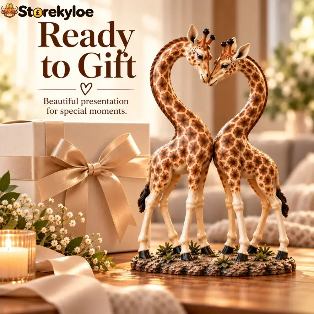 💕🎁better Together – Giraffe Heart Sculpture 🦒♡🦒