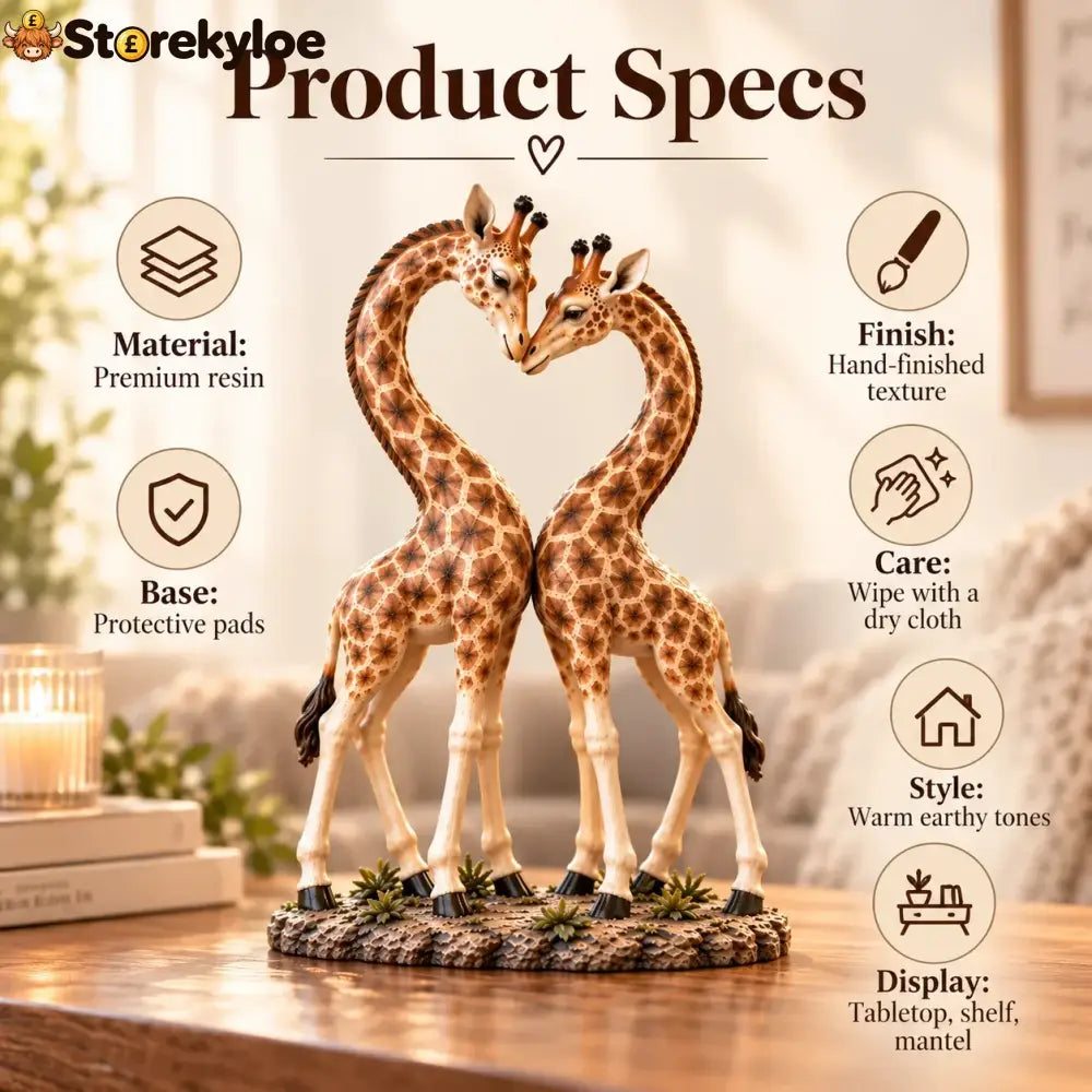 💕🎁better Together – Giraffe Heart Sculpture 🦒♡🦒