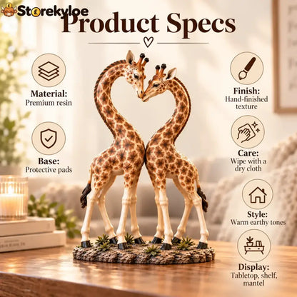 💕🎁better Together – Giraffe Heart Sculpture 🦒♡🦒