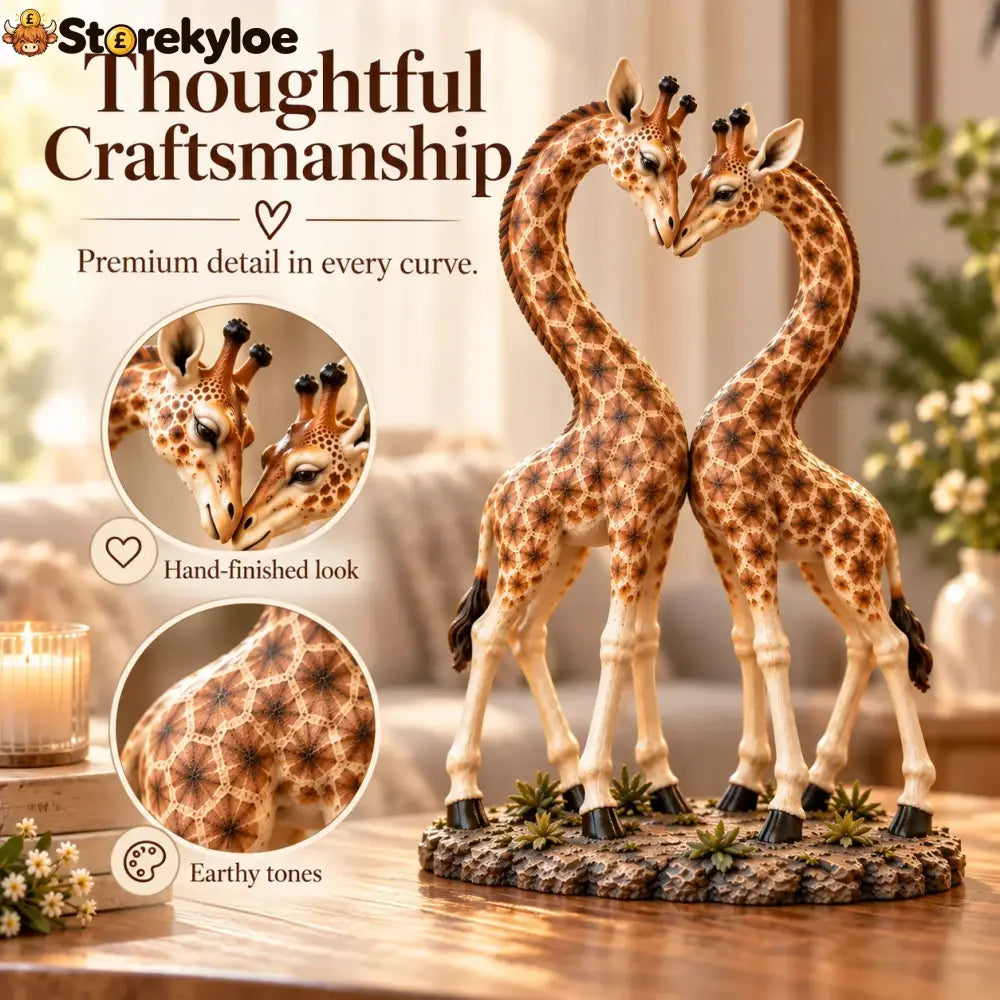 💕🎁better Together – Giraffe Heart Sculpture 🦒♡🦒