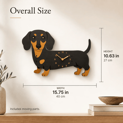 Swing Tail Dachshund Wooden Wall Clock 🐶