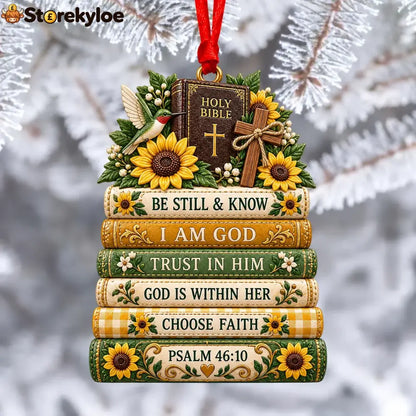 ✝️ Bible Faith Christmas Acrylic Ornament Collection - 🌻 Be Still & Know