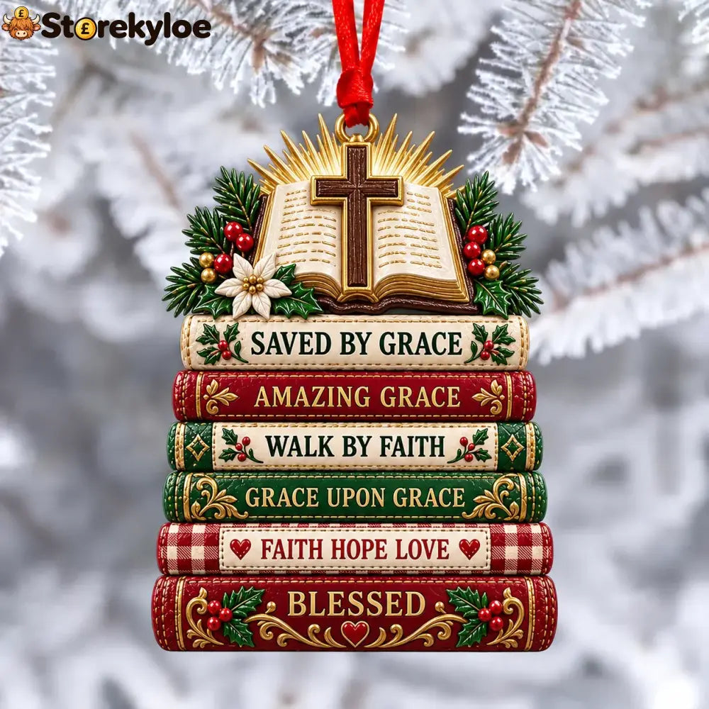 ✝️ Bible Faith Christmas Acrylic Ornament Collection - ✝️ Saved by Grace