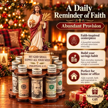 🙏 Bible Verse Savings Challenge Stand – Christian Cash Organizer & Faith-inspired Gift