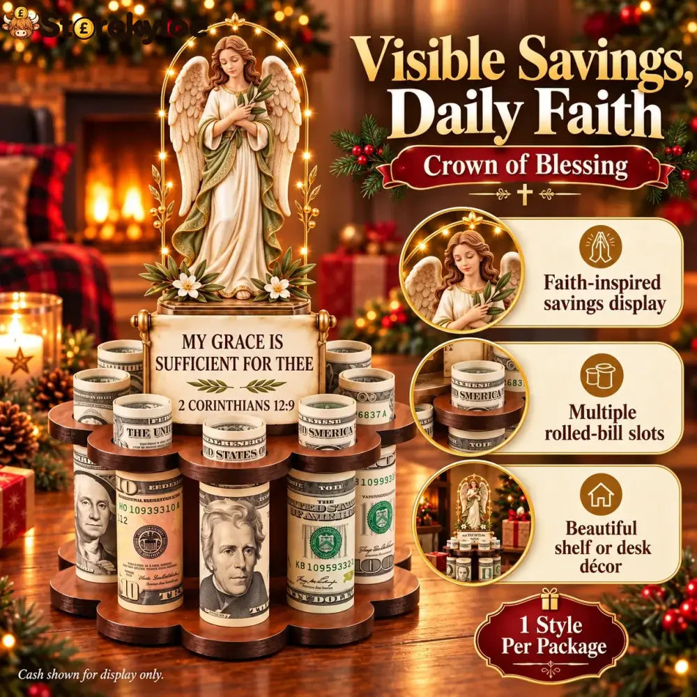 🙏 Bible Verse Savings Challenge Stand – Christian Cash Organizer & Faith-inspired Gift