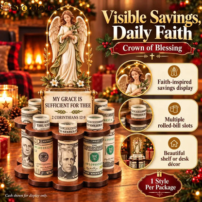 🙏 Bible Verse Savings Challenge Stand – Christian Cash Organizer & Faith-inspired Gift