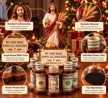 🙏 Bible Verse Savings Challenge Stand – Christian Cash Organizer & Faith-inspired Gift