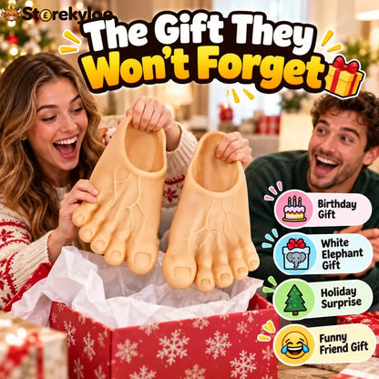 😂 Bigfoot Funny Feet Slippers – Realistic Oversized Novelty House Shoes