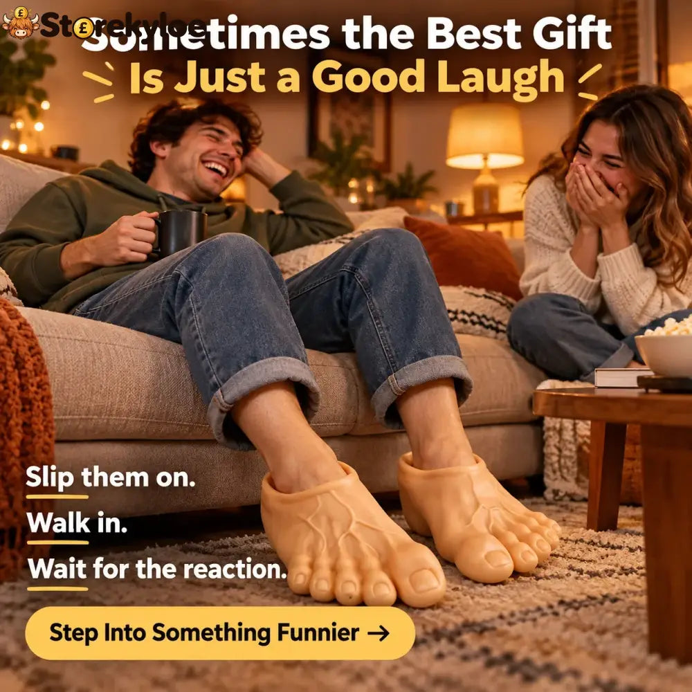 😂 Bigfoot Funny Feet Slippers – Realistic Oversized Novelty House Shoes
