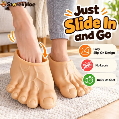 😂 Bigfoot Funny Feet Slippers – Realistic Oversized Novelty House Shoes