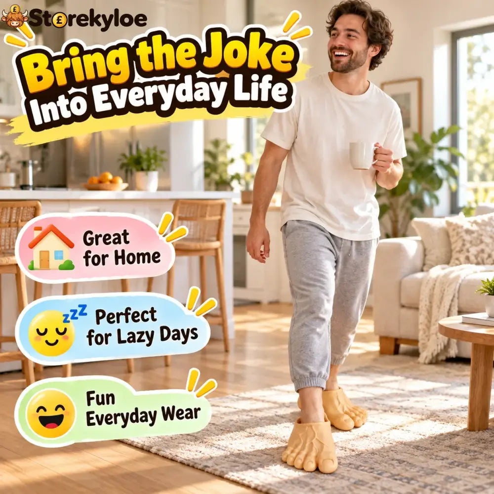 😂 Bigfoot Funny Feet Slippers – Realistic Oversized Novelty House Shoes