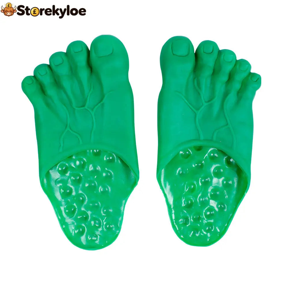 😂 Bigfoot Funny Feet Slippers – Realistic Oversized Novelty House Shoes - green