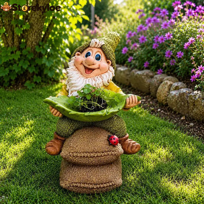 🍃 Birdie Butler Gnome™, Whimsical Leaf Feeder Garden Statue - B – Leaf Forward