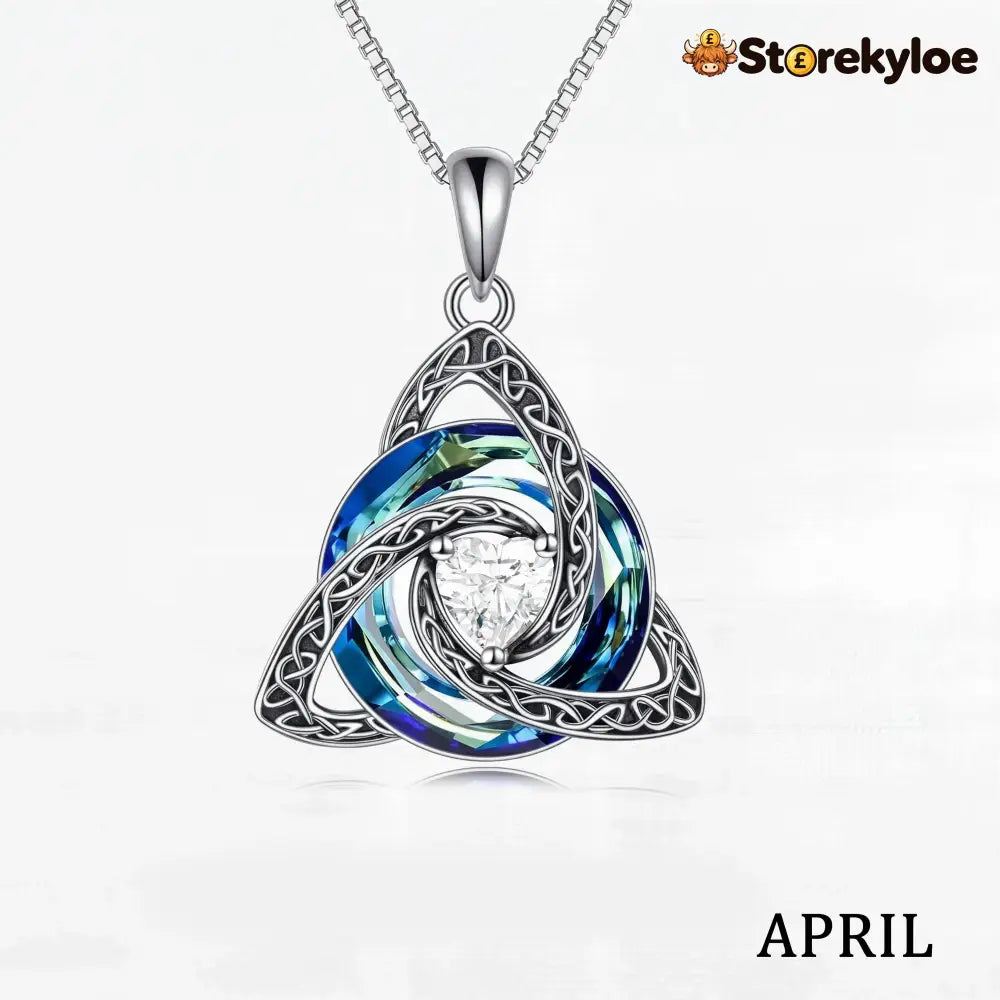 ♾️💖Birthstone Celtic Knot Necklace for Women - April