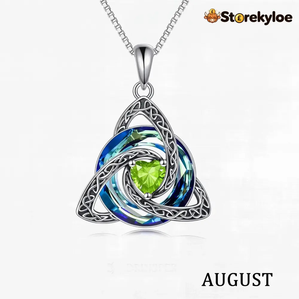 ♾️💖Birthstone Celtic Knot Necklace for Women - August