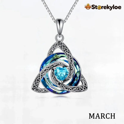 ♾️💖Birthstone Celtic Knot Necklace for Women - March