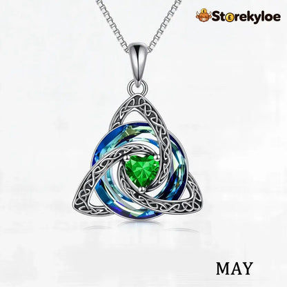 ♾️💖Birthstone Celtic Knot Necklace for Women - May