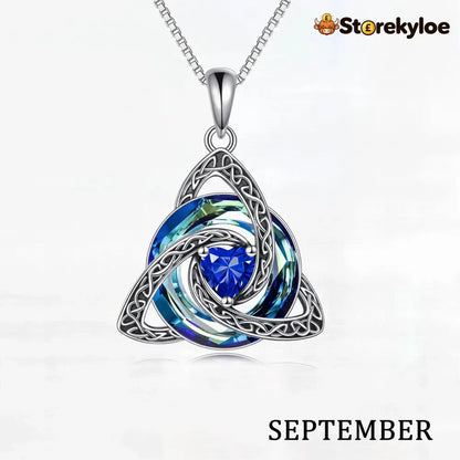 ♾️💖Birthstone Celtic Knot Necklace for Women - September