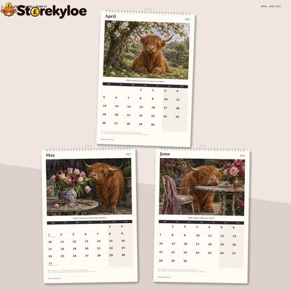🔥Blooming Well Over It 2027 A4 Wall Calendar - Funny Highland Cows