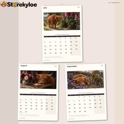 🔥Blooming Well Over It 2027 A4 Wall Calendar - Funny Highland Cows