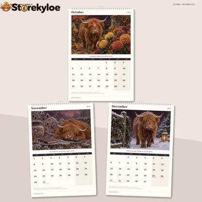 🔥Blooming Well Over It 2027 A4 Wall Calendar - Funny Highland Cows