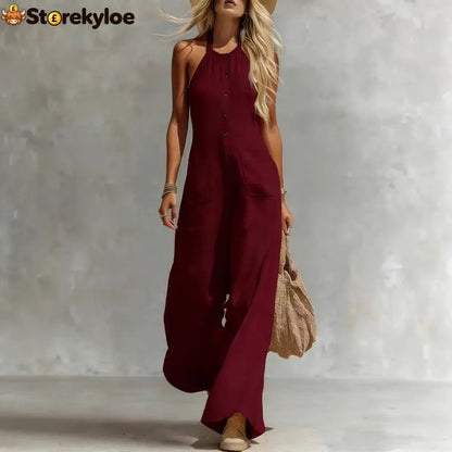 Breezy Halter Wide-Leg Jumpsuit