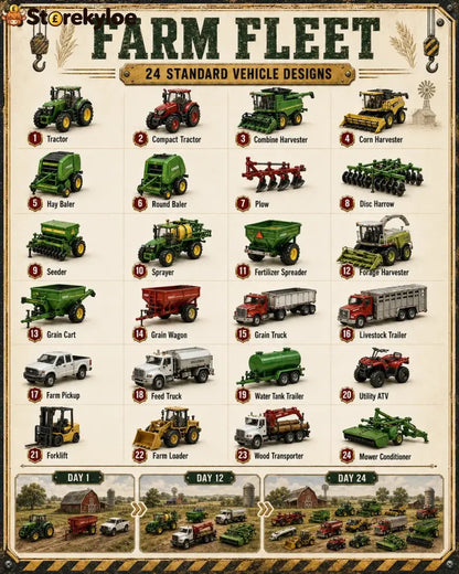 🚜Build the Fleet Collection 24-Day Vehicle Advent Calendar Series | ✨A New Adventure Every Morning