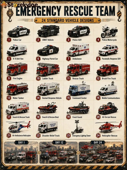 🚜Build the Fleet Collection 24-Day Vehicle Advent Calendar Series | ✨A New Adventure Every Morning