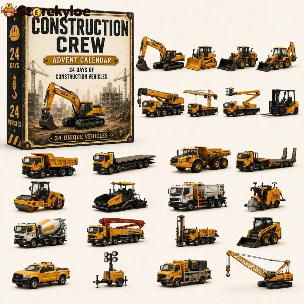 🚜Build the Fleet Collection 24-Day Vehicle Advent Calendar Series | ✨A New Adventure Every Morning - 🚧 Construction Crew