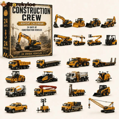🚜Build the Fleet Collection 24-Day Vehicle Advent Calendar Series | ✨A New Adventure Every Morning - 🚧 Construction Crew
