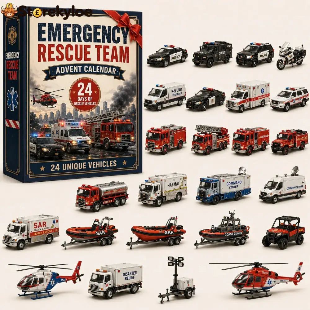 🚜Build the Fleet Collection 24-Day Vehicle Advent Calendar Series | ✨A New Adventure Every Morning - 🚑 Emergency Rescue