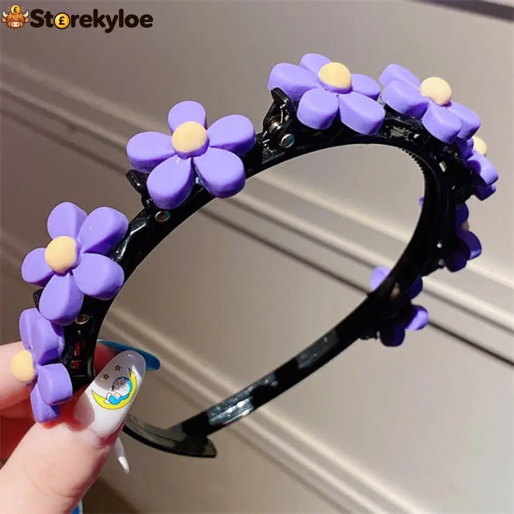 🌺Buy 1 Get 1 Free🌺Children’s Cute Braided Hairpin - Buy 1 Get 1 Free / 2# Purple flowers - Clothing & Accessories
