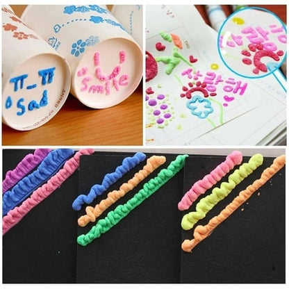 🌟Magic Puffy Pens – Draw 3D with one stroke!🎄DIY Bubble Popcorn Drawing Pens