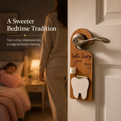 🧚 Wooden Tooth Fairy Door Hanger for Lost Tooth Traditions