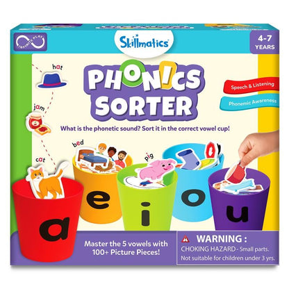 📚Phonics Vowel Sorting Toy(100+ Picture Pieces) – Early Literacy Learning Activity for Preschool & Kindergarten Kids Ages 4-7✨