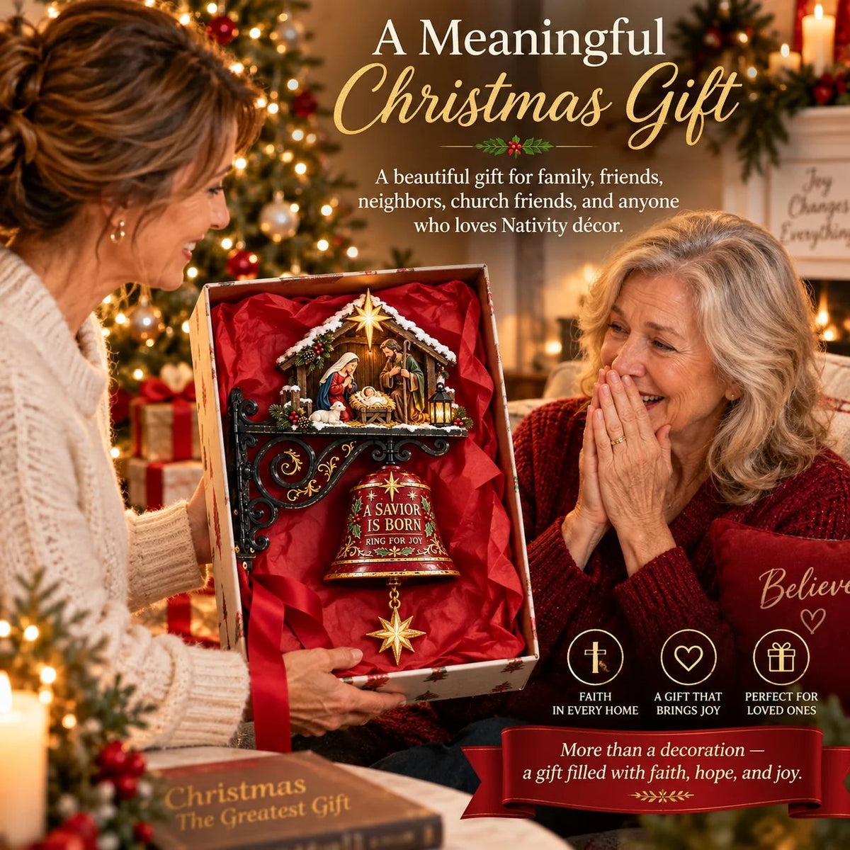 🔥HOT SALE 49% OFF✝️🔔Jesus Nativity Christmas Door Bell - Welcome Christmas With The Story Of Jesus🎄🙏