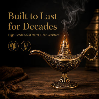 📢📢48% OFF !! ⏰Vintage Aladdin Genie Lamp Incense Holder – Aladdin-Inspired Aromatherapy Home Decor