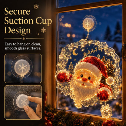 ✨⏳ Last Day 49% OFF – 🎄Lighted Christmas Window Decoration with Suction Cup | Warm LED Window Light with Double-Layer Design & Multiple Festive Styles ✨