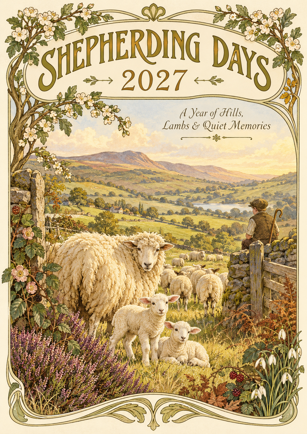 🐑 Shepherding Days 2027 Wall Calendar  The Country Days We Remember——A Year of Hills, Lambs & Quiet Memories