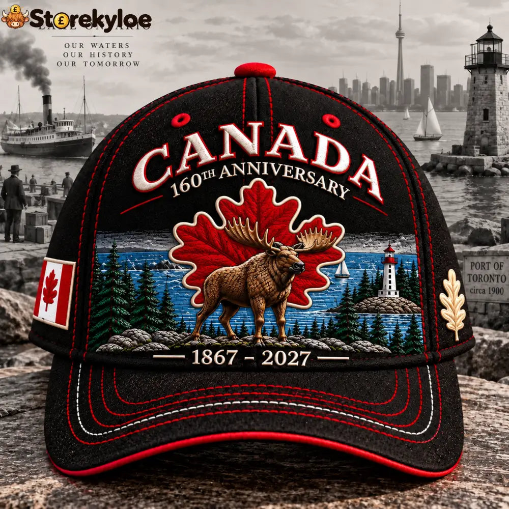 🔥🍁 Canada 160th Anniversary 1867–2027 - Premium Embroidered Heritage Cap100% Cotton • Detailed Embroidery • Comfortable