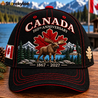 🔥🍁 Canada 160th Anniversary 1867–2027 - Premium Embroidered Heritage Cap100% Cotton • Detailed Embroidery • Comfortable